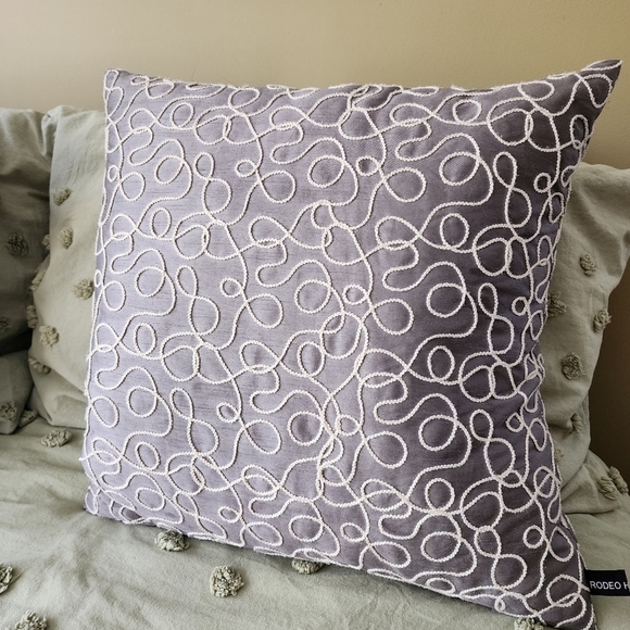 Rodeo Home gray throw pillows 17" x 17" - Picture 4 of 4